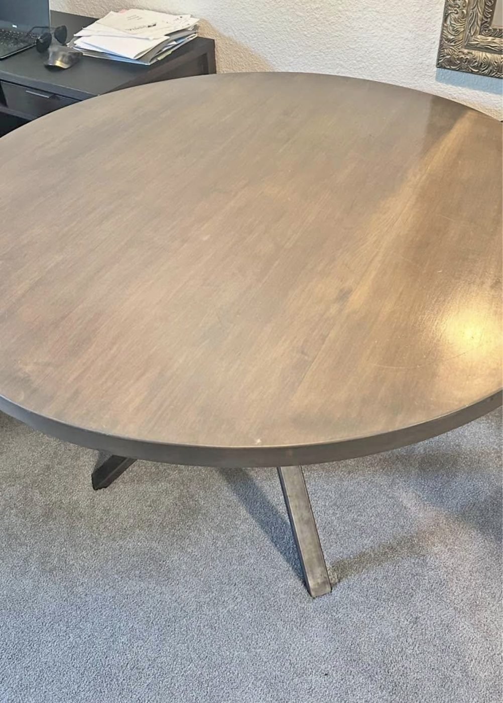 Round wooden table