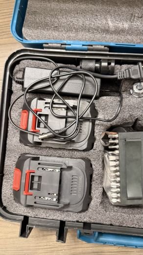 Cordless Drill Kit with 2 Batteries and Case